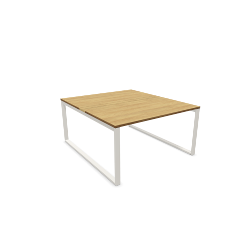 Работна станция с две места SQart Workbench, бяла рамка, 1400x1600x740 мм, ПДЧ 25мм, Хикори — Joya.bg 1