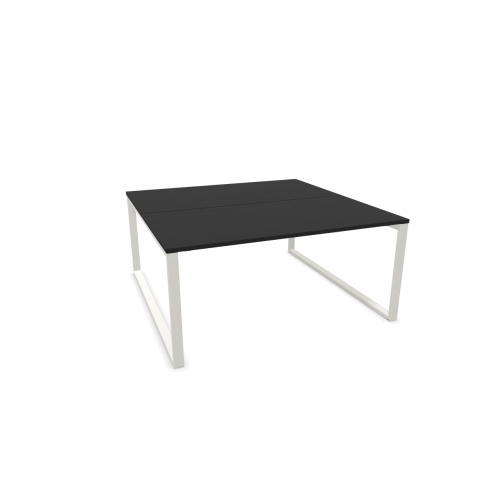 Работна станция с две места SQart Workbench, бяла рамка, 1600x1600x740 мм, ПДЧ 25мм, черен графит — Joya.bg 1