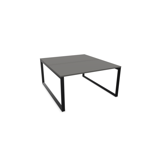 Работна станция с две места SQart Workbench,черна рамка, 1400x1600x740 мм, ПДЧ 25мм, тъмносиво — Joya.bg 1