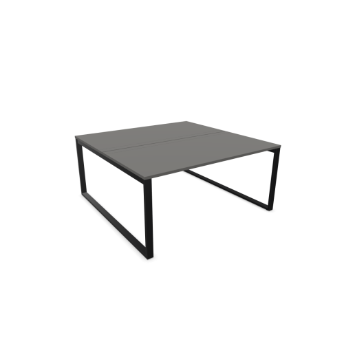 Работна станция с две места SQart Workbench, черна рамка, 1600x1600x740 мм, ПДЧ 25мм, тъмносиво — Joya.bg 1