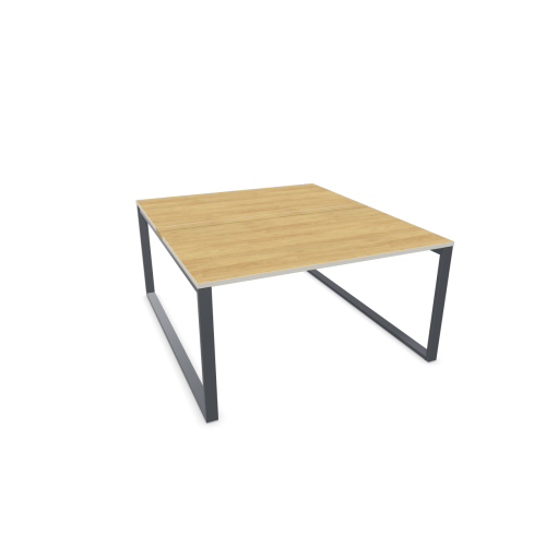 Работна станция с две места SQart Workbench, сива рамка, 1400x1600x740 мм, ПДЧ 25мм, Хикори — Joya.bg 1