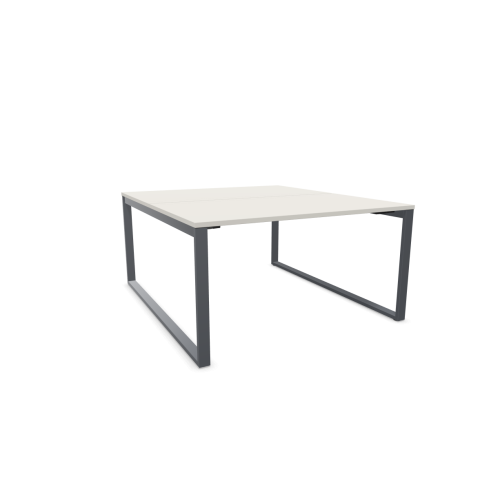 Работна станция с две места SQart Workbench, сива рамка, 1400x1600x740 мм, ПДЧ 25мм, светлосиво — Joya.bg 1