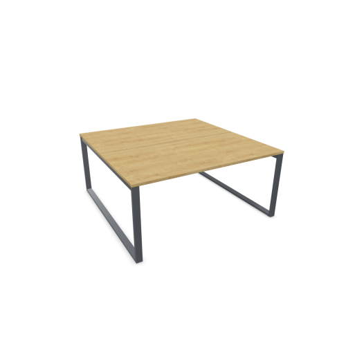 Работна станция с две места SQart Workbench, сива рамка, 1600x1600x740 мм, ПДЧ 25мм, дъб Хамилтън — Joya.bg 1