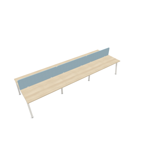 Работна станция с шест места CS5040 Workbench,сив панел, бяла рамка,4200x1400x740 мм,ПДЧ 25мм,акация — Joya.bg 1