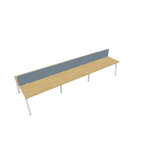Работна станция с шест места CS5040 Workbench, сив панел, бяла рамка,4200x1400x740 мм,ПДЧ 25мм,дъб — Joya.bg 1