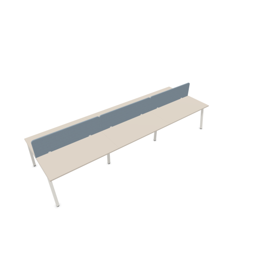Работна станция с шест места CS5040 Workbench,сив панел, бяла рамка,4200x1400x740 мм,ПДЧ 25мм,кашмир — Joya.bg 1