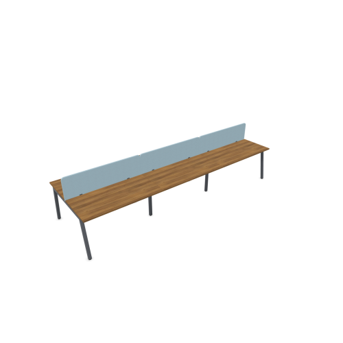 Работна станция с шест места CS5040 Workbench, сив панел, сива рамка,4200x1400x740 мм,ПДЧ 25мм,орех — Joya.bg 1