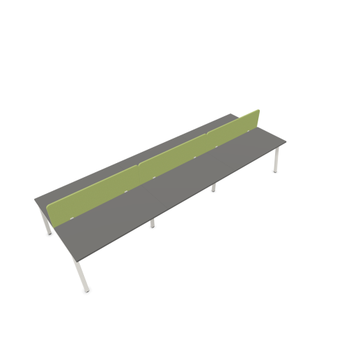 Работна станция с шест места CS5040 Workbench,зелен панел, бяла рамка,4200x1400x740 мм,ПДЧ 25мм,сива — Joya.bg 1