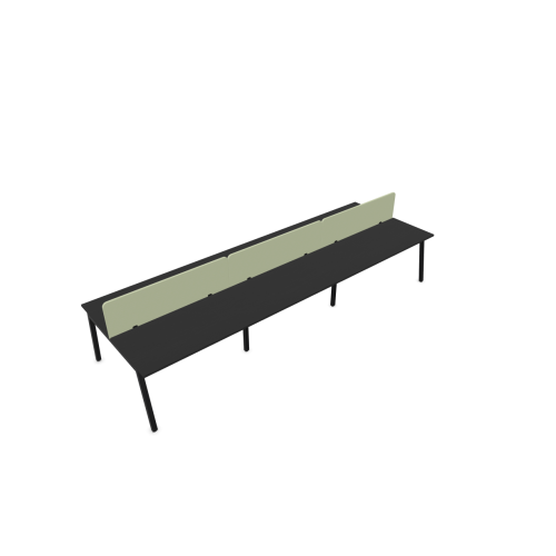 Работна станция с шест места CS5040 Workbench, зелен панел,черна рамка,4200x1400x740 мм,25мм,графит — Joya.bg 1