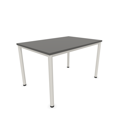 Работно бюро Easy Space с бял кръгъл профил, 1200x800x740 мм, ПДЧ 25 мм, тъмносиво — Joya.bg 1