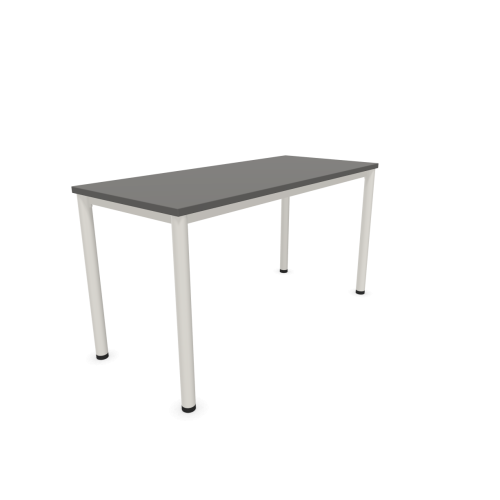 Работно бюро Easy Space с бял кръгъл профил, 1400x600x740 мм, ПДЧ 25 мм, тъмносиво — Joya.bg 1