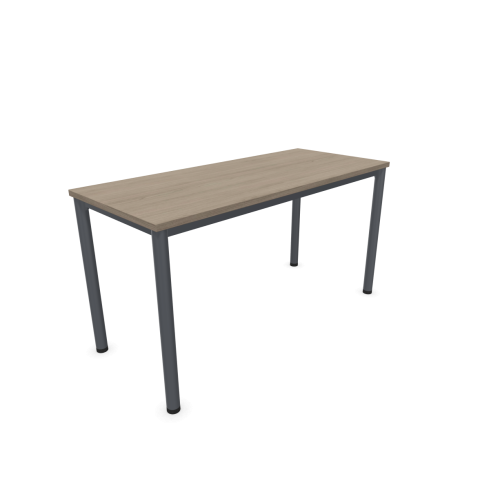 Работно бюро Easy Space със сив кръгъл профил, 1400x600x740 мм, ПДЧ 25 мм, орех Виченца — Joya.bg 1