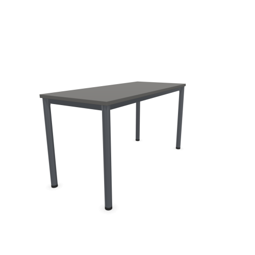 Работно бюро Easy Space със сив кръгъл профил, 1400x600x740 мм, ПДЧ 25 мм, тъмносиво — Joya.bg 1