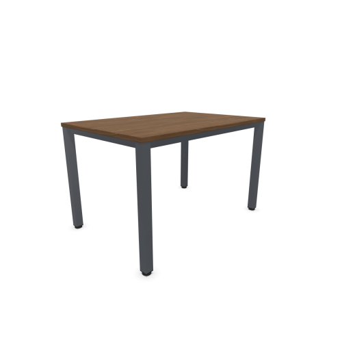 Работно бюро Easy Space със сив квадратен профил, 1200x800x740 мм, ПДЧ 25 мм, орех Линкълн — Joya.bg 1