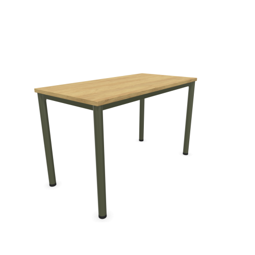 Работно бюро Easy Space със зелен кръгъл профил, 1200x600x740 мм, ПДЧ 25 мм, Хикори — Joya.bg 1