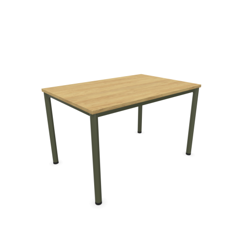 Работно бюро Easy Space със зелен кръгъл профил, 1200x800x740 мм, ПДЧ 25 мм, Хикори — Joya.bg 1