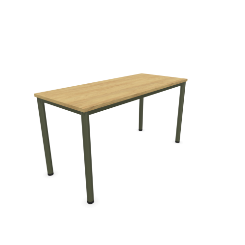 Работно бюро Easy Space със зелен кръгъл профил, 1400x600x740 мм, ПДЧ 25 мм, Хикори — Joya.bg 1