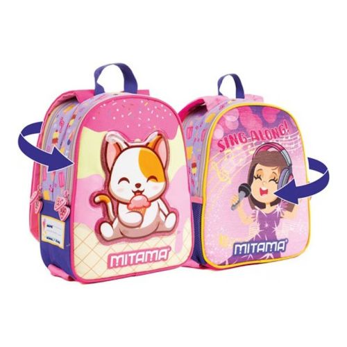 Раница за детска градина MITAMA Spinny CatSing, 2 лица, 2 отделения