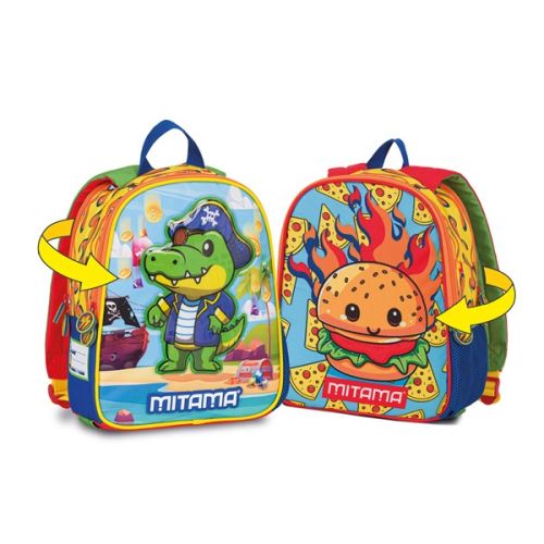 Раница за детска градина MITAMA Spinny CrazyCoco, 2 лица, 2 отделения