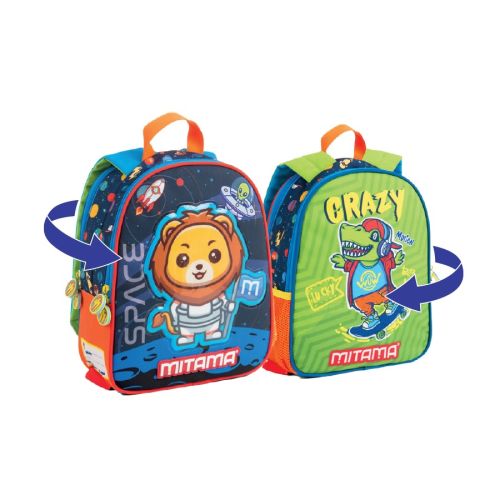 Раница за детска градина MITAMA Spinny LionSkate, 2 лица, 2 отделения 1
