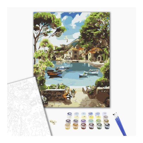 Рисуване по номера BrushMe, с подрамка, AZURE INFLOW/Залив, 40х50 см — Joya.bg 1