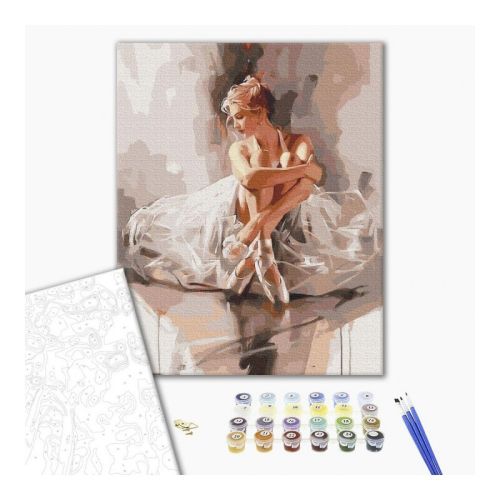 Рисуване по номера BrushMe, с подрамка, BALLERINA IN A CLOUD/Балерина, 40х50 см — Joya.bg 1