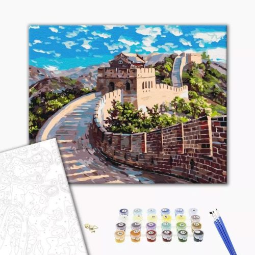 Рисуване по номера BrushMe, с подрамка, GREAT WALL OF CHINA/Китайската стена, 40х50 см — Joya.bg 1
