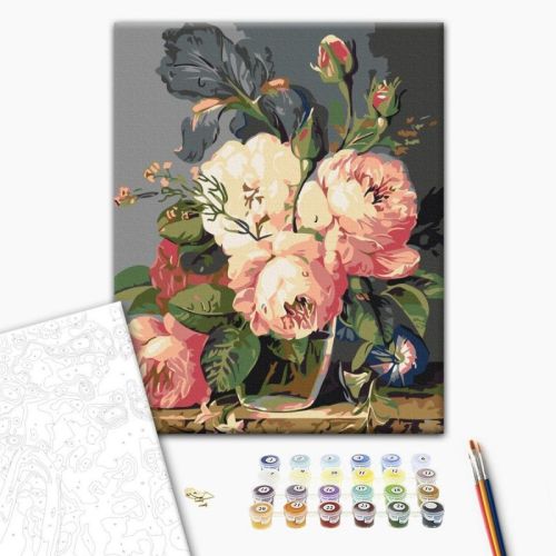 Рисуване по номера BrushMe, с подрамка, SUMMER IN STILL LIFE/Букет цветя, 40x50 см — Joya.bg 1