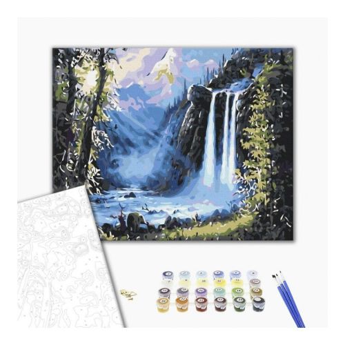 Рисуване по номера BrushMe, с подрамка, THE CHARMS OF NATURE/Водопад, 40х50 см — Joya.bg 1