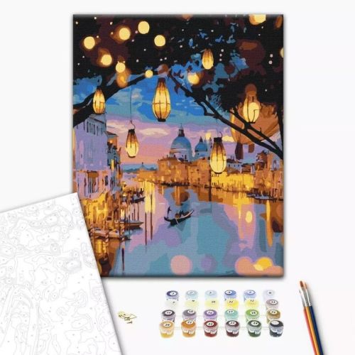 Рисуване по номера BrushMe, с подрамка, THE EVENING GLOW OF VENICE/Венеция, 40x50 см — Joya.bg 1