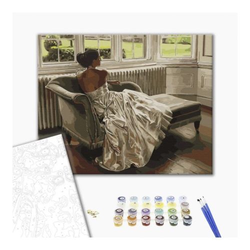 Рисуване по номера BrushMe, с подрамка, WARM LADY/Булка, 40х50 см — Joya.bg 1