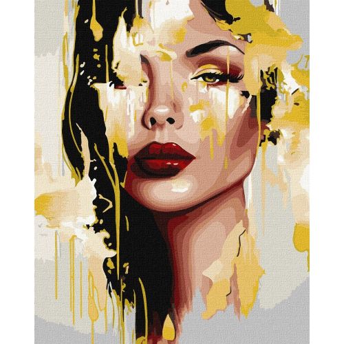 Рисуване по номера IDEYKA METALLIC, с подрамка, UNEARTHLY BEAUTY/Златна жена, 40x50 см — Joya.bg