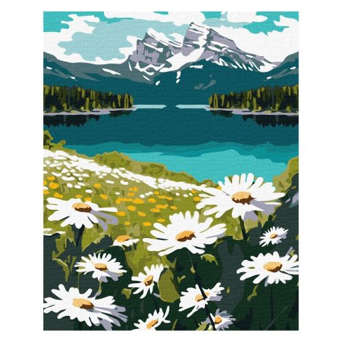 Рисуване по номера IDEYKA, с подрамка, BLOOMING DAISIES/Цъфнали маргаритки, 40х50 см — Joya.bg 1