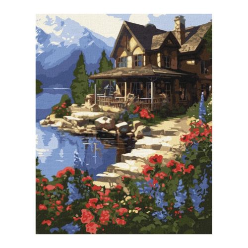 Рисуване по номера IDEYKA, с подрамка, HOUSE BY THE SEA/Къща на брега, 40х50 см — Joya.bg 1