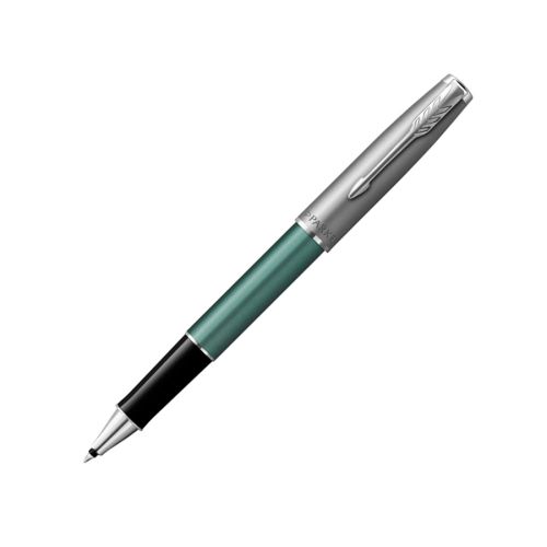 Ролер PARKER Royal Sonnet Essential Green, стоманено тяло, хромиран клип, черен 1