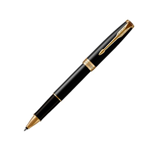 Ролер PARKER Royal Sonnet Lacquer Black GT, месингово тяло, позлатен клип, черен 1
