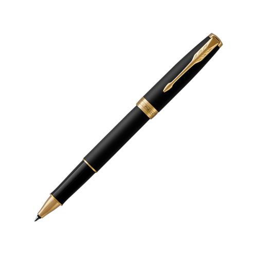 Ролер PARKER Royal Sonnet Matte Black GT, месингово тяло, позлатен клип, черен 1