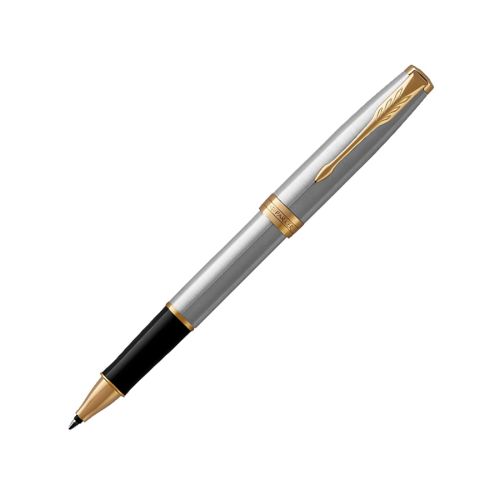 Ролер PARKER Royal Sonnet St. Steel GТ, стоманено тяло, позлатен клип, черен 1
