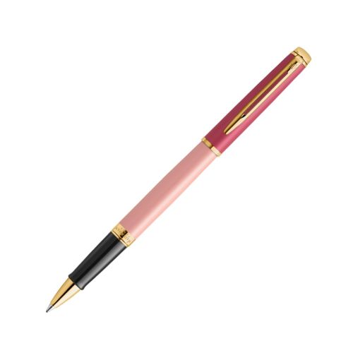 Ролер Waterman Hemisphere Pink GT, стоманено тяло, позлатен клип, черен 1