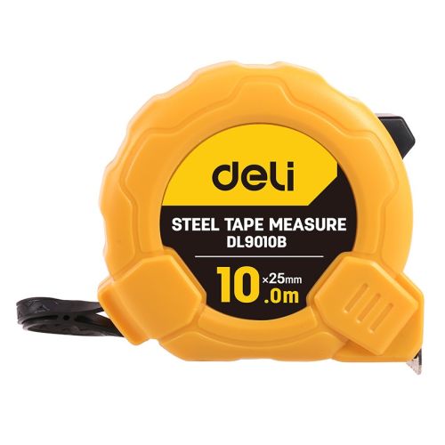 Ролетка Deli TOOLS EDL9010B, кръгла, 10 м х 25 мм, жълта — Joya.bg 1