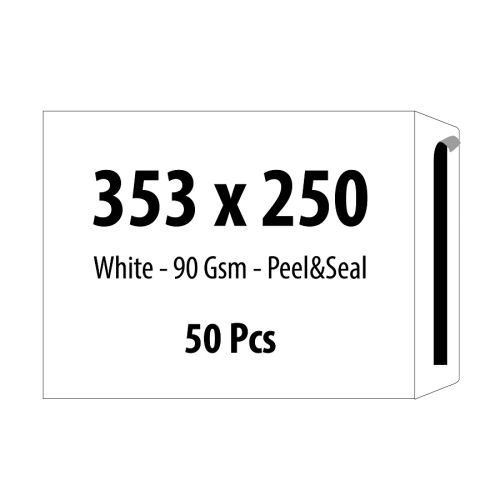 Самозалепващ плик ZRS, B4, 250х353 мм, тип джоб, 90 г, бял, 50 бр. — Joya.bg 1