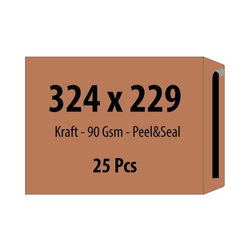 Самозалепващ плик ZRS, C4, 229х324 мм, тип джоб, с лента, 90 г, кафяв крафт, 25 бр. — Joya.bg 1