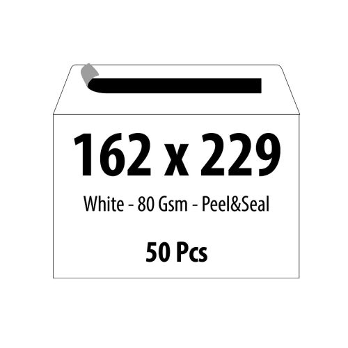 Самозалепващ плик ZRS, C5, 162х229 мм, залепване по дългата страна, 80 г, бял, 50 бр. — Joya.bg 1