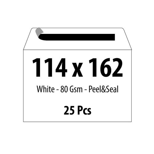 Самозалепващ плик ZRS, C6, 114х162 мм, 80 г, бял, 25 бр. — Joya.bg 1