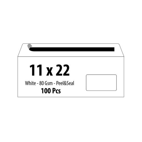 Самозалепващ плик ZRS, DL, 110х220 мм, с десен прозорец, 80 г, бял, 100 бр. — Joya.bg 1