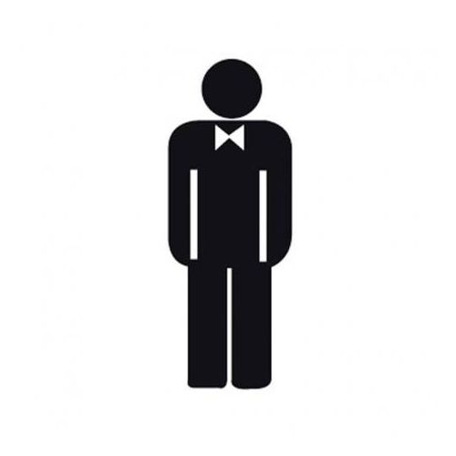 Самозалепващ знак APLI, с пиктограма Само за мъже, 11.4х11.4 см — Joya.bg