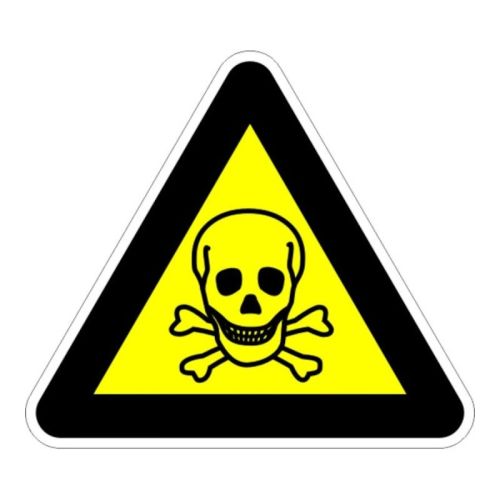 Самозалепващ знак APLI, с пиктограма Внимание, отрова!, 11.4х11.4 см, — Joya.bg