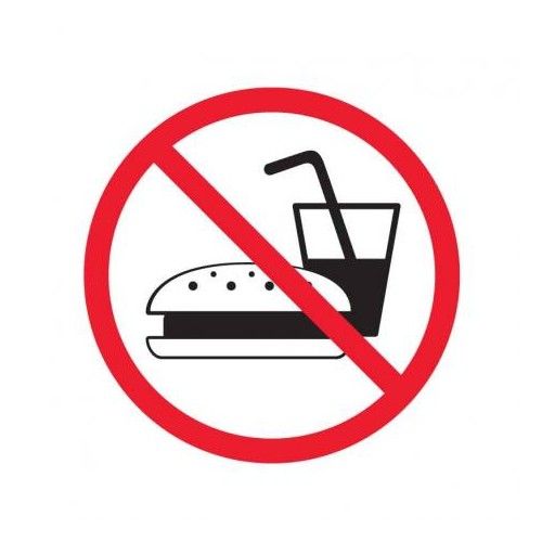 Самозалепващ знак APLI, с пиктограма Забранено храненето!, 11.4х11.4 см — Joya.bg