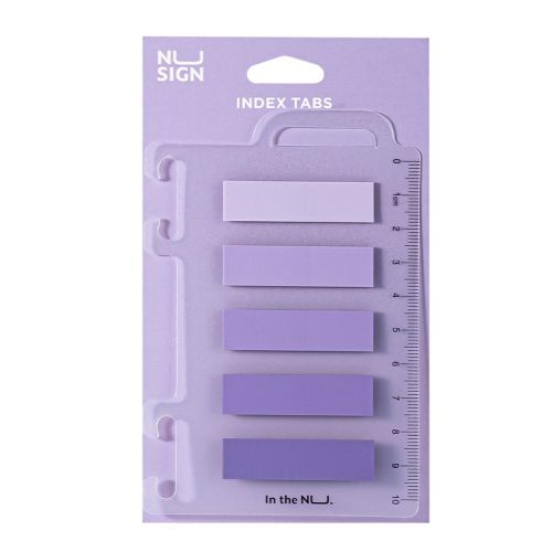 Самозалепващи индекси Deli NuSign NS356, BOPP, 12х44 мм, 5х20 л., лилави — Joya.bg 1