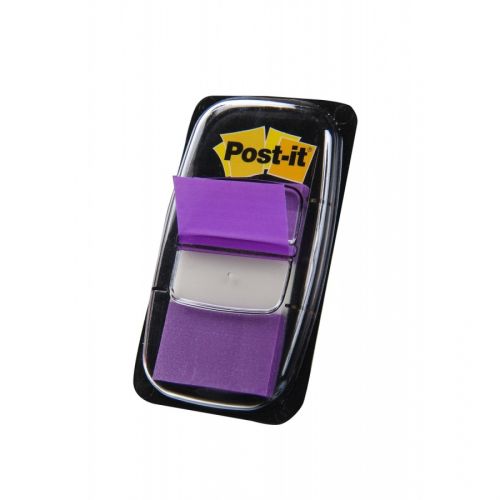 Самозалепващи индекси с диспенсър Post-it, PVC, 25х43 мм, 50 л., лилави — Joya.bg